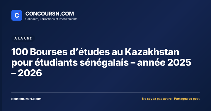 Illustration de l’article : 100 Bourses d’études au Kazakhstan pour étudiants sénégalais – année 2025 – 2026