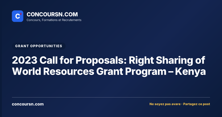 Illustration de l’article : 2023 Call for Proposals: Right Sharing of World Resources Grant Program – Kenya