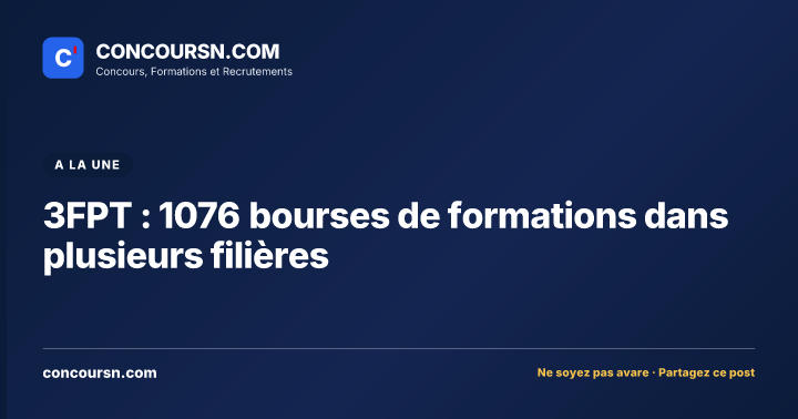 Illustration de l’article : 3FPT : 1076 bourses de formations dans plusieurs filières