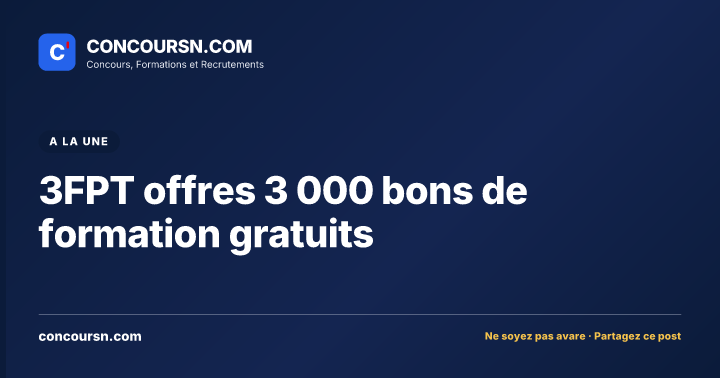 Illustration de l’article : 3FPT offres 3 000 bons de formation gratuits