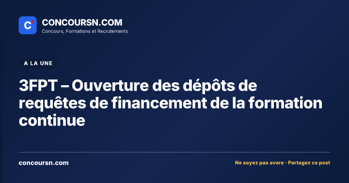 Illustration de l’article : 3FPT – Ouverture des dépôts de requêtes de financement de la formation continue