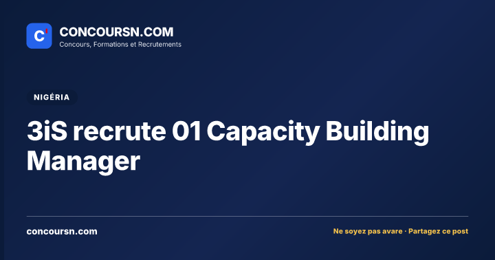 Illustration de l’article : 3iS recrute 01 Capacity Building Manager