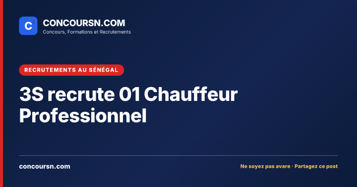 Illustration de l’article : 3S recrute 01 Chauffeur Professionnel