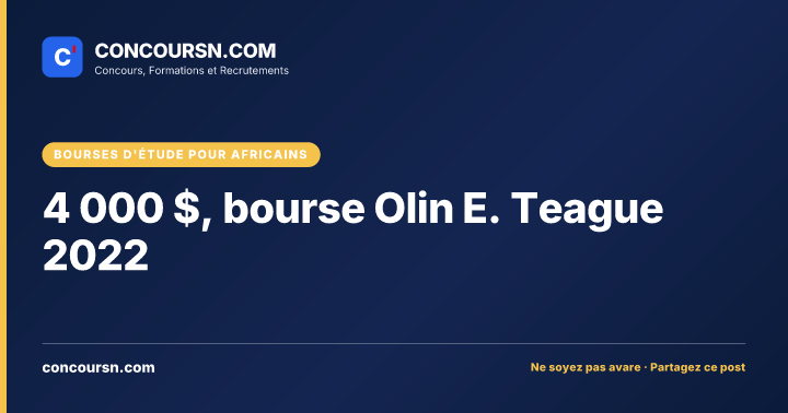 Illustration de l’article : 4 000 $, bourse Olin E. Teague 2022