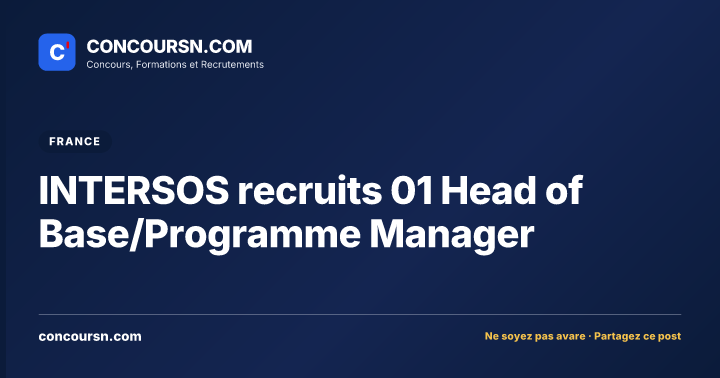 Illustration de l’article : INTERSOS recruits 01 Head of Base/Programme Manager