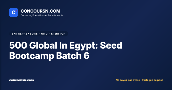 Illustration de l’article : 500 Global In Egypt: Seed Bootcamp Batch 6