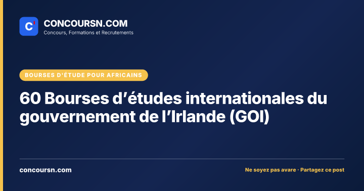 Illustration de l’article : 60 Bourses d’études internationales du gouvernement de l’Irlande (GOI)