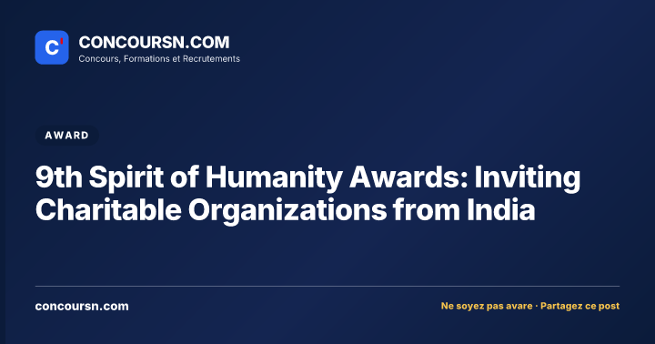 Illustration de l’article : 9th Spirit of Humanity Awards: Inviting Charitable Organizations from India