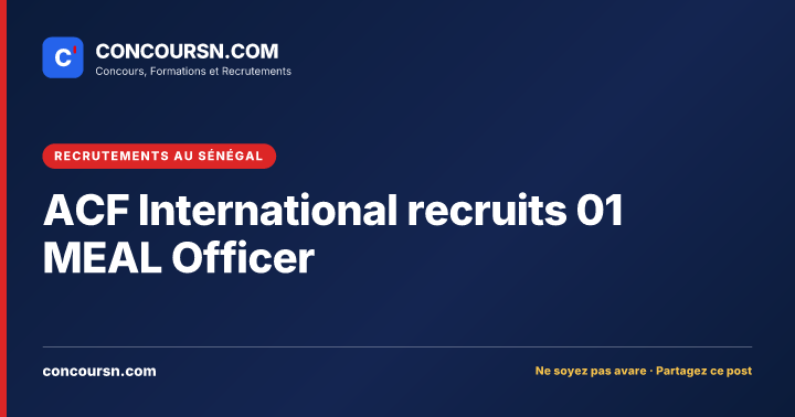 Illustration de l’article : ACF International recruits 01 MEAL Officer