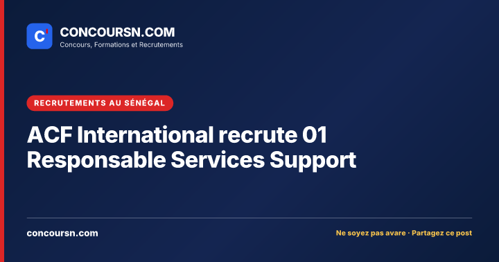 Illustration de l’article : ACF International recrute 01 Responsable Services Support