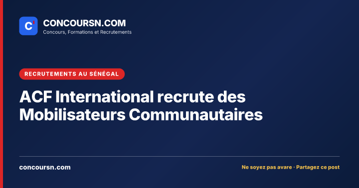 Illustration de l’article : ACF International recrute des Mobilisateurs Communautaires