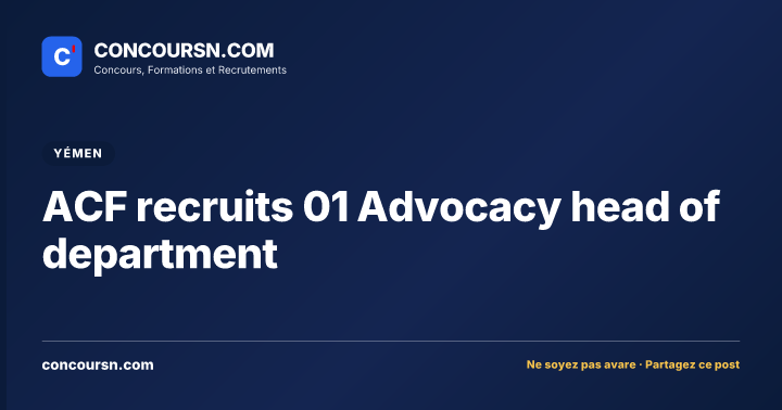 ACF recruits 01 Advocacy head of department