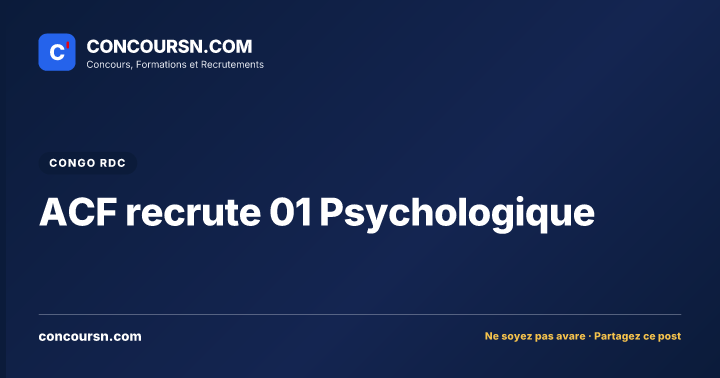 Illustration de l’article : ACF recrute 01 Psychologique