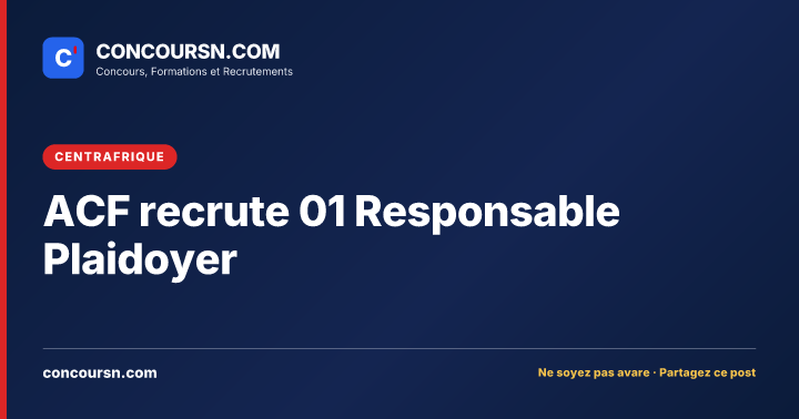 Illustration de l’article : ACF recrute 01 Responsable Plaidoyer