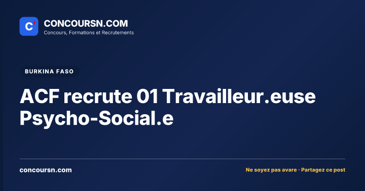 Illustration de l’article : ACF recrute 01 Travailleur.euse Psycho-Social.e