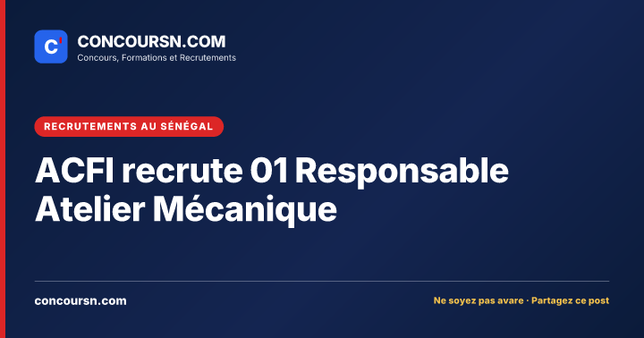Illustration de l’article : ACFI recrute 01 Responsable Atelier Mécanique