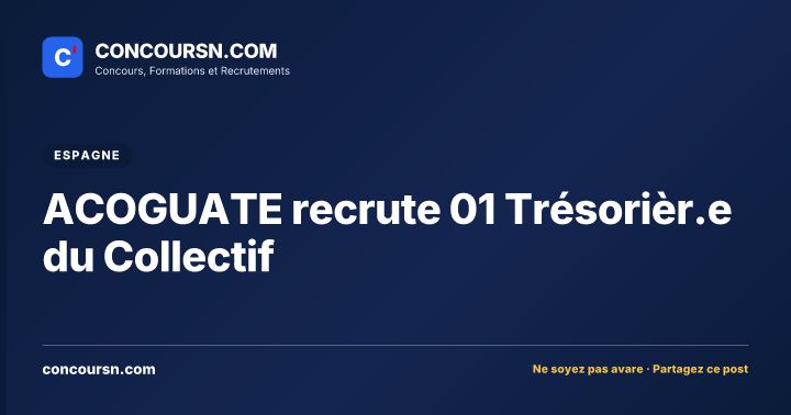 Illustration de l’article : ACOGUATE recrute 01 Trésorièr.e du Collectif