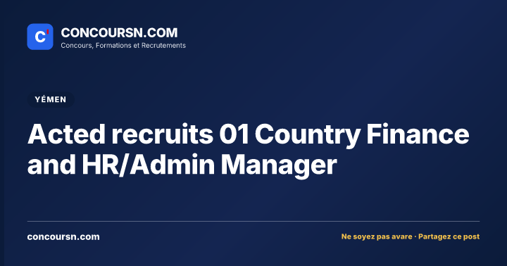 Illustration de l’article : Acted recruits 01 Country Finance and HR/Admin Manager