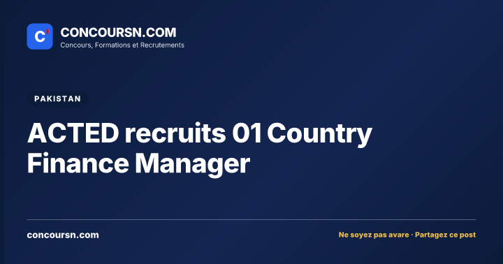 ACTED recruits 01 Country Finance Manager