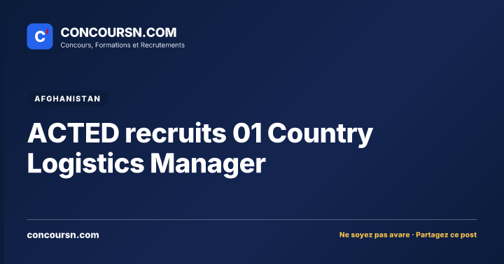 Illustration de l’article : ACTED recruits 01 Country Logistics Manager