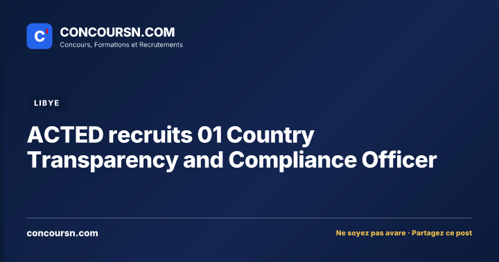Illustration de l’article : ACTED recruits 01 Country Transparency and Compliance Officer