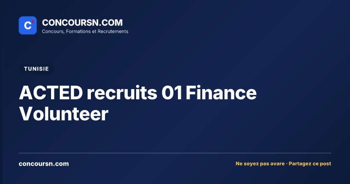 Illustration de l’article : ACTED recruits 01 Finance Volunteer