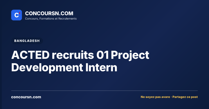 Illustration de l’article : ACTED recruits 01 Project Development Intern