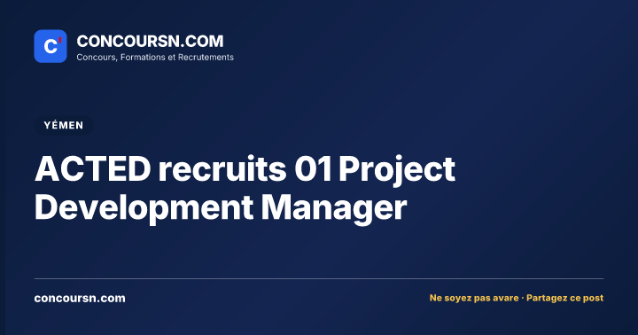 ACTED recruits 01 Project Development Manager
