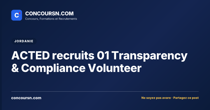 Illustration de l’article : ACTED recruits 01 Transparency & Compliance Volunteer