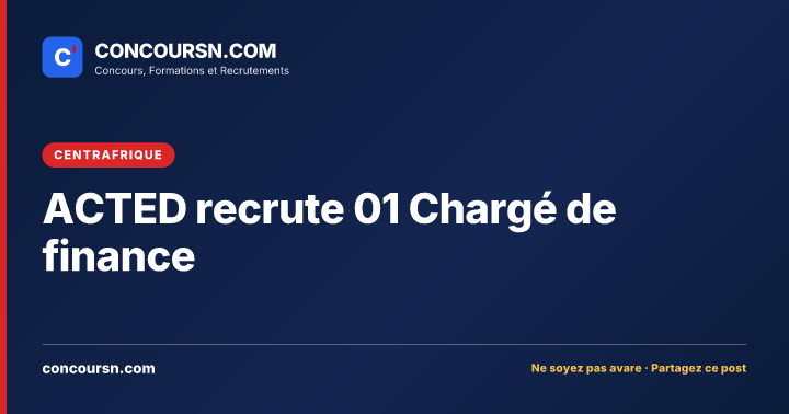 Illustration de l’article : ACTED recrute 01 Chargé de finance