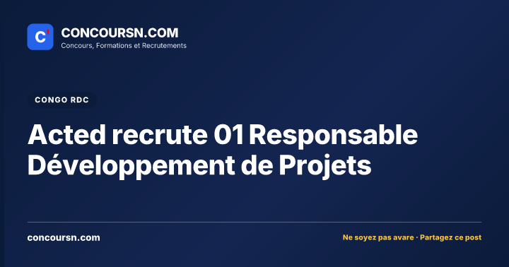 Illustration de l’article : Acted recrute 01 Responsable Développement de Projets