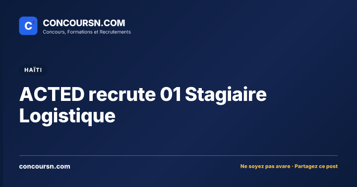 Illustration de l’article : ACTED recrute 01 Stagiaire Logistique