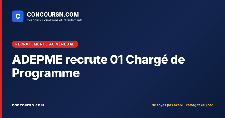 Illustration de l’article : ADEPME recrute 01 Chargé de Programme
