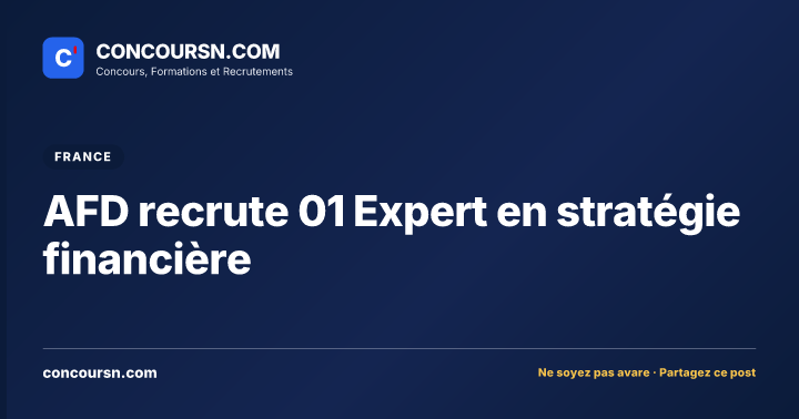 Illustration de l’article : AFD recrute 01 Expert en stratégie financière