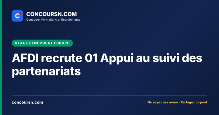 Illustration de l’article : AFDI recrute 01 Appui au suivi des partenariats