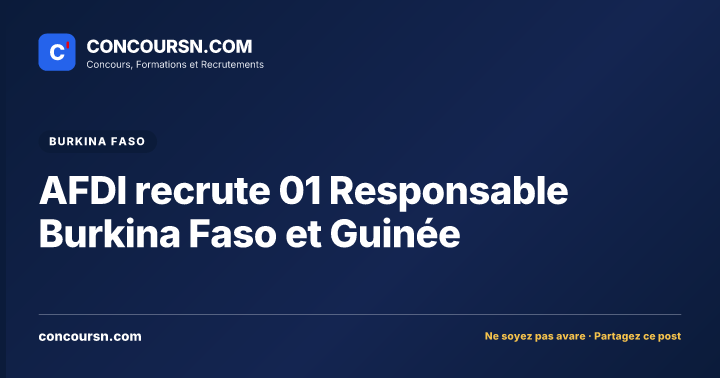 Illustration de l’article : AFDI recrute 01 Responsable Burkina Faso et Guinée