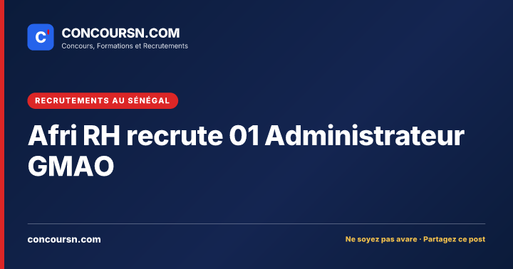 Illustration de l’article : Afri RH recrute 01 Administrateur GMAO