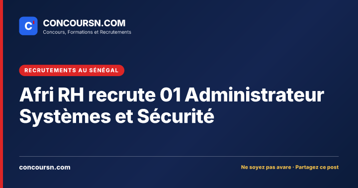 Illustration de l’article : Afri RH recrute 01 Administrateur Systèmes et Sécurité