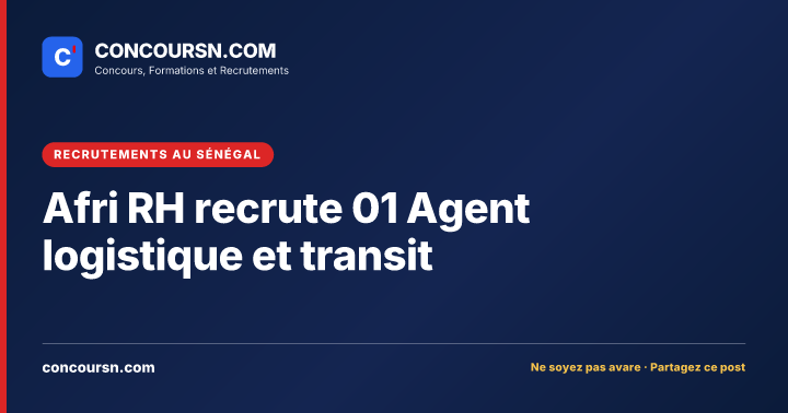 Illustration de l’article : Afri RH recrute 01 Agent logistique et transit