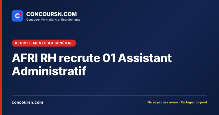 Illustration de l’article : AFRI RH recrute 01 Assistant Administratif