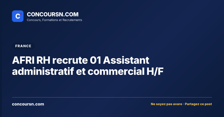 Illustration de l’article : AFRI RH recrute 01 Assistant administratif et commercial H/F