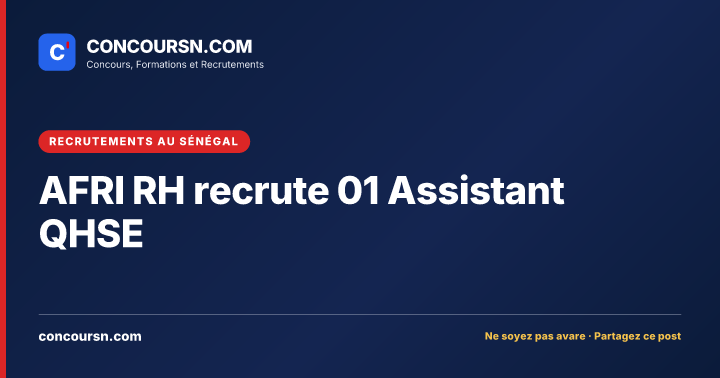 Illustration de l’article : AFRI RH recrute 01 Assistant QHSE