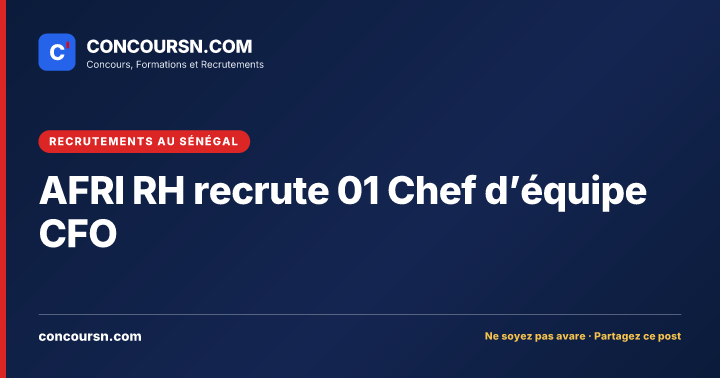 Illustration de l’article : AFRI RH recrute 01 Chef d’équipe CFO