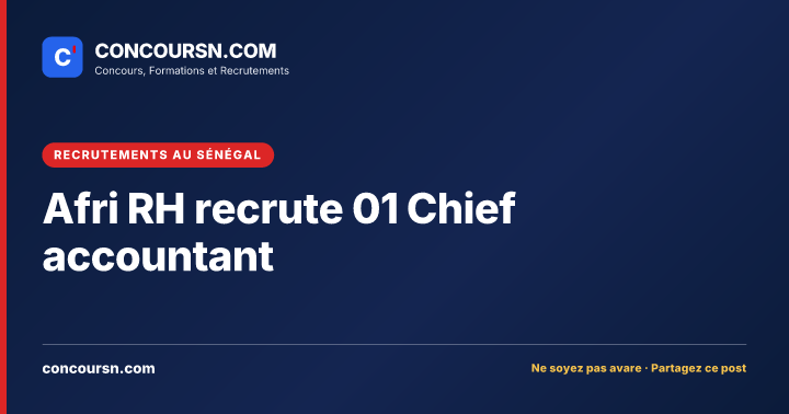 Illustration de l’article : Afri RH recrute 01 Chief accountant