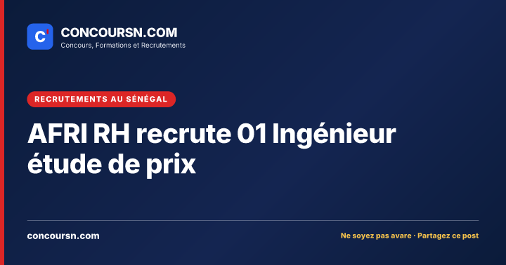 Illustration de l’article : AFRI RH recrute 01 Ingénieur étude de prix