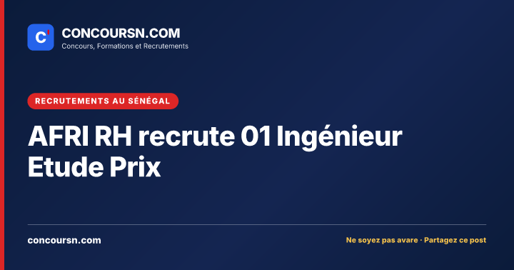 Illustration de l’article : AFRI RH recrute 01 Ingénieur Etude Prix