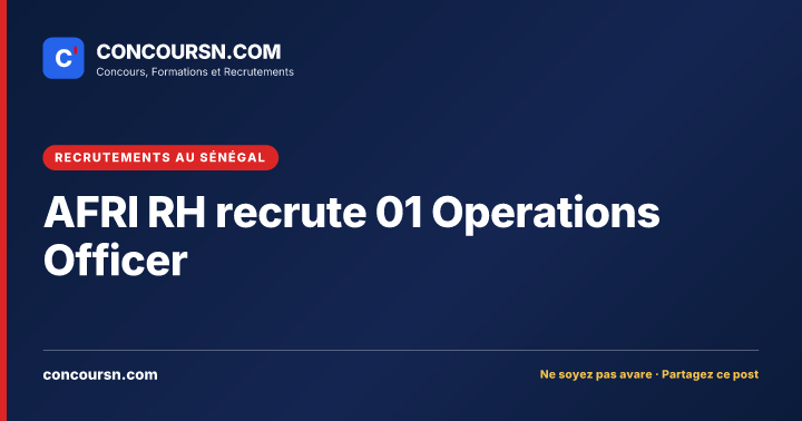Illustration de l’article : AFRI RH recrute 01 Operations Officer