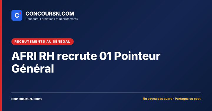Illustration de l’article : AFRI RH recrute 01 Pointeur Général