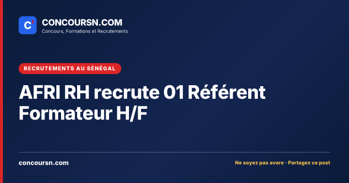 Illustration de l’article : AFRI RH recrute 01 Référent Formateur H/F