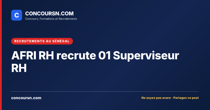 Illustration de l’article : AFRI RH recrute 01 Superviseur RH